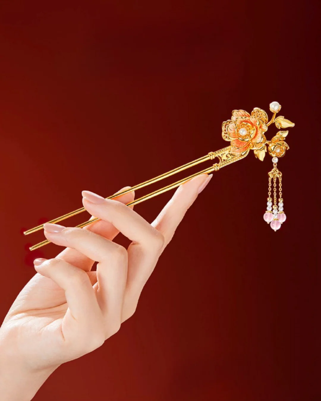 Crown of Peonies Hairpin - Image 5