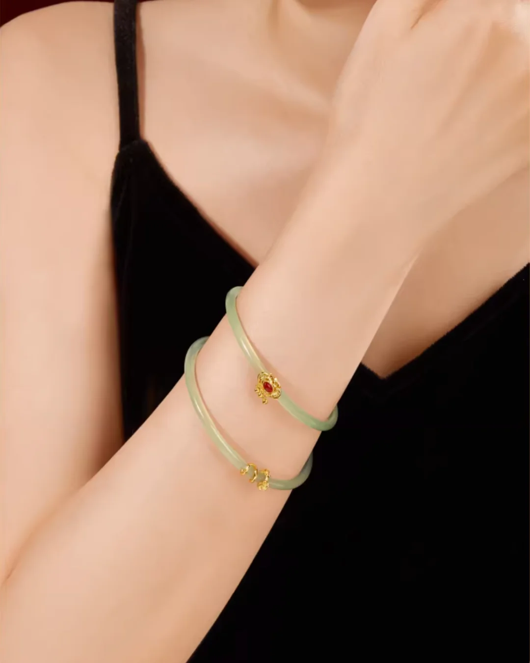 Imperial Ruyi Jade Duo Bangles - Image 14