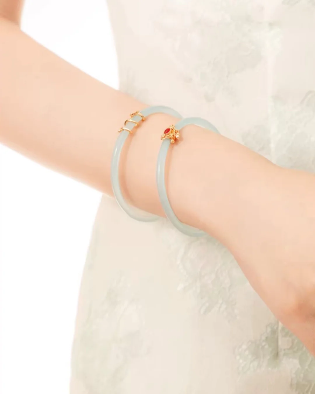 Imperial Ruyi Jade Duo Bangles - Image 20