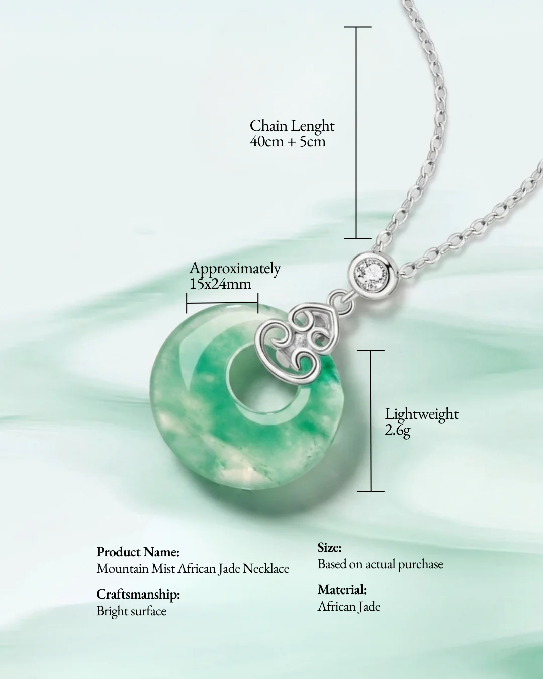 Mountain Mist African Jade Gourd Necklace - Image 5