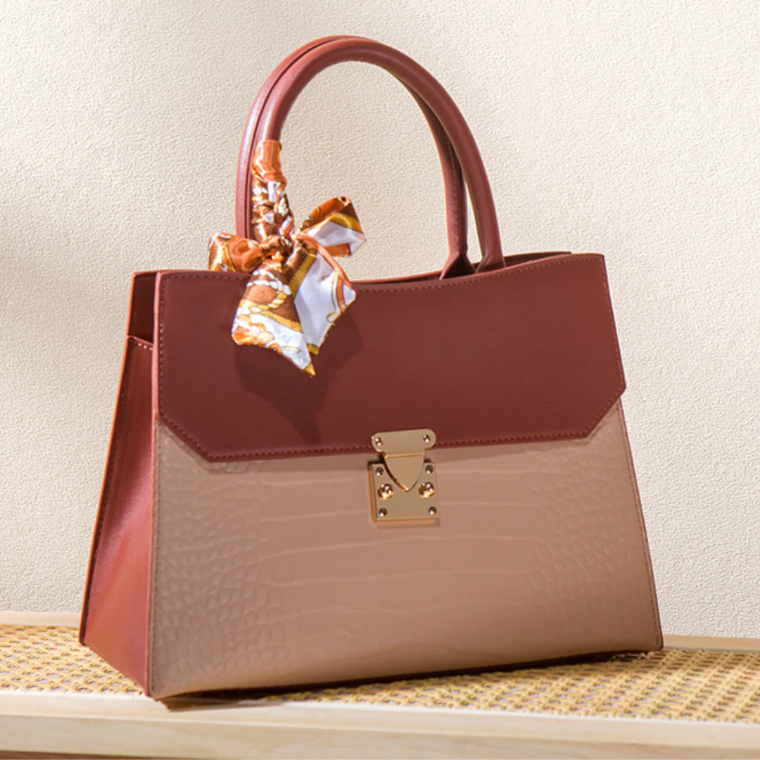 Tang Red 29 Crocodile-Embossed Tote - Image 10