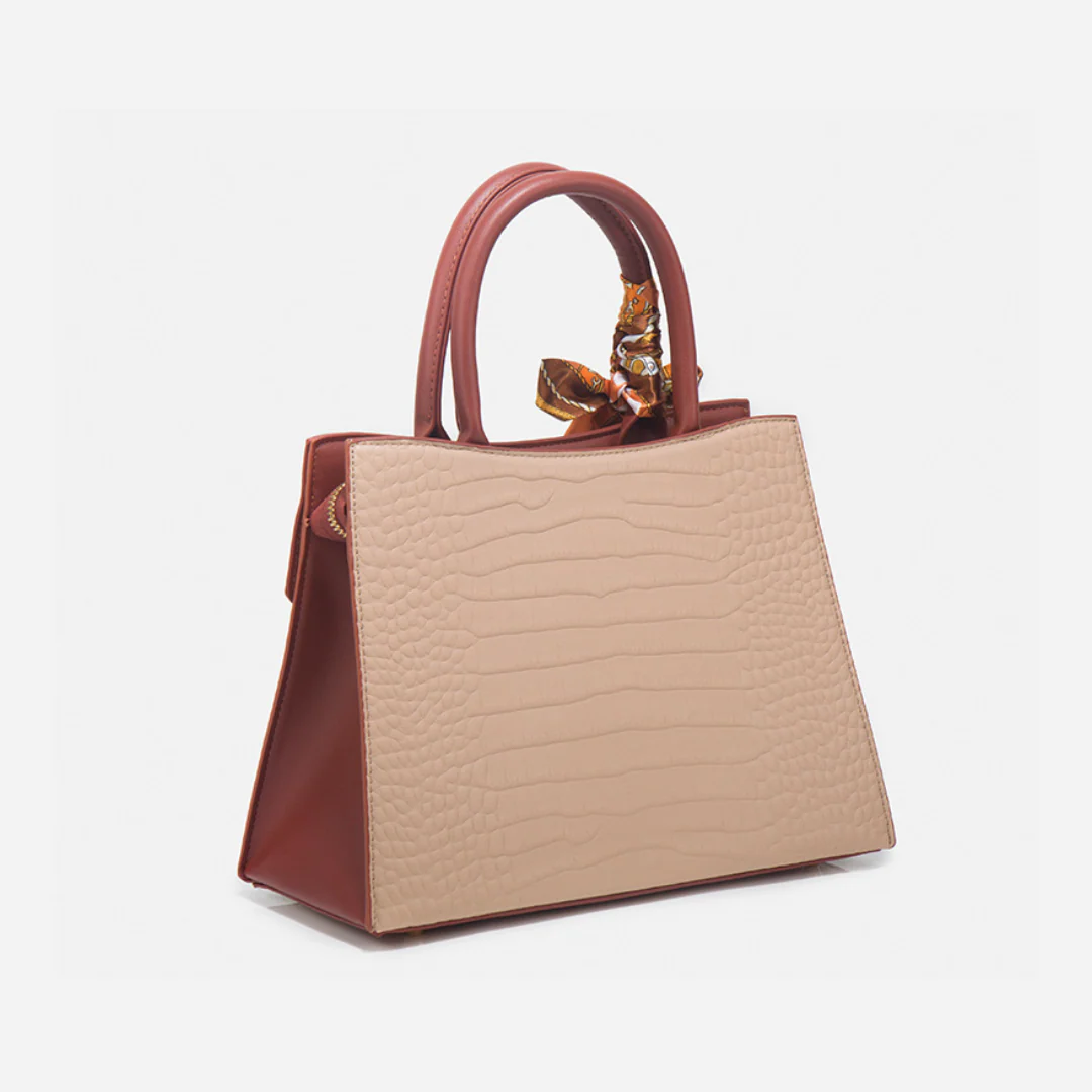 Tang Red 29 Crocodile-Embossed Tote - Image 12