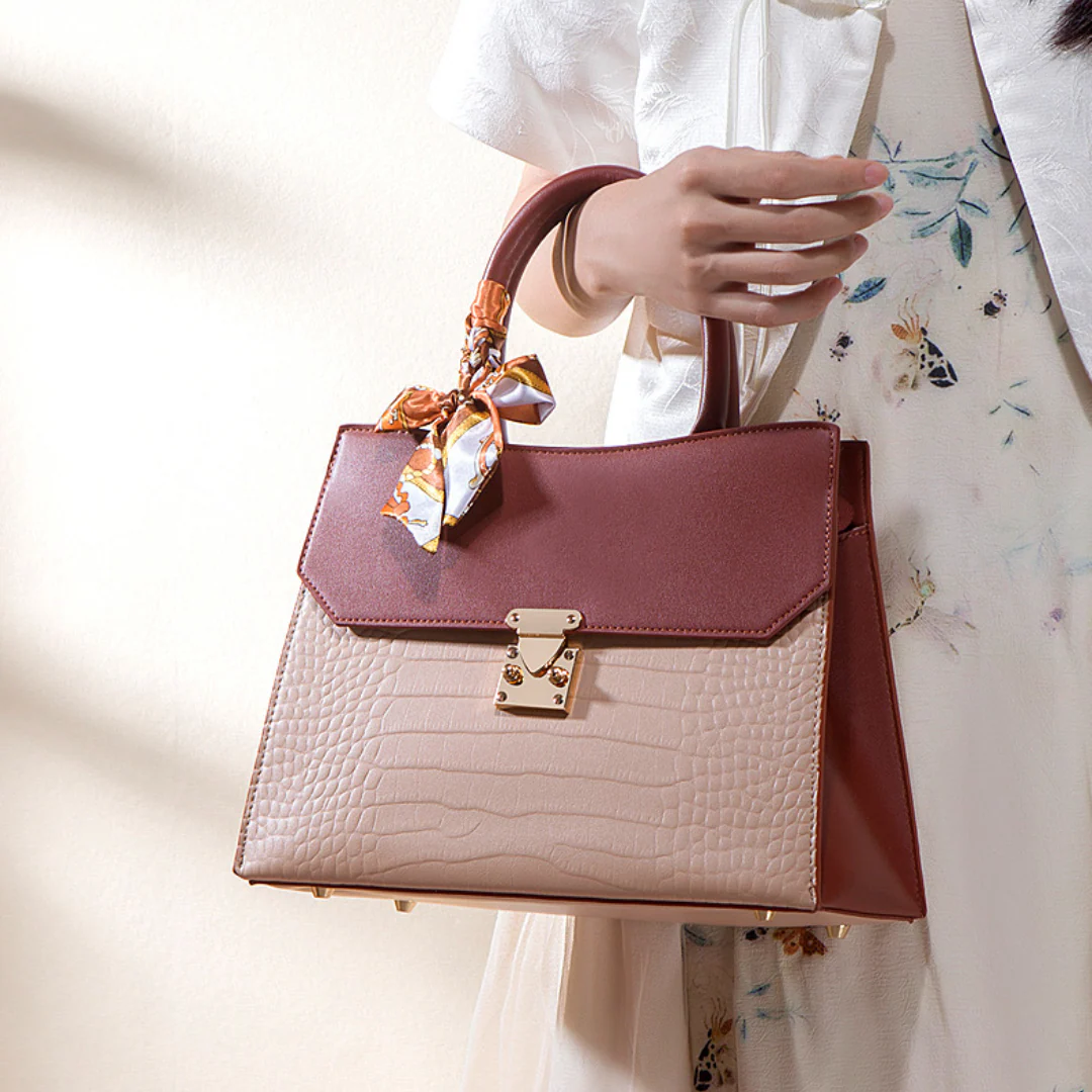 Tang Red 29 Crocodile-Embossed Tote - Image 3