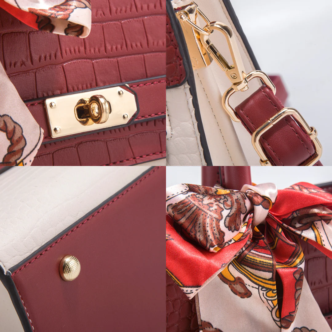 Tang Red 26 Crocodile-Embossed Tote II - Image 10