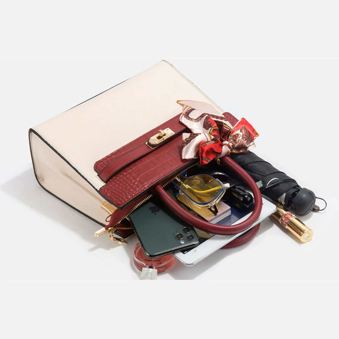 Tang Red 26 Crocodile-Embossed Tote II - Image 12