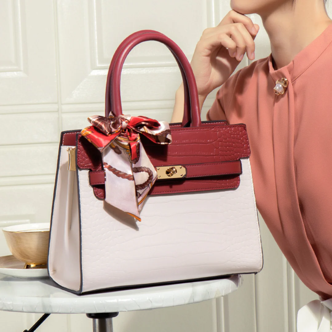 Tang Red 26 Crocodile-Embossed Tote II - Image 3