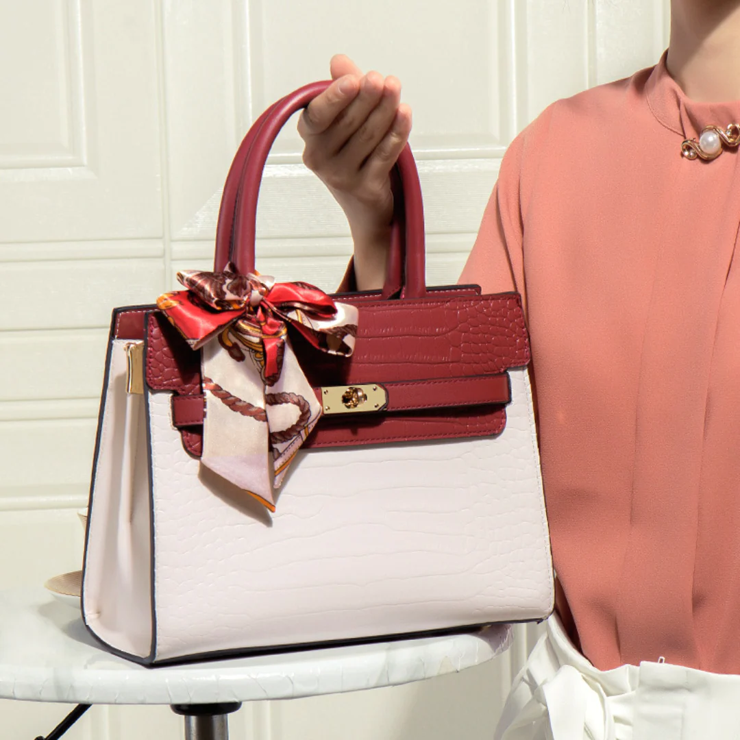 Tang Red 26 Crocodile-Embossed Tote II - Image 5