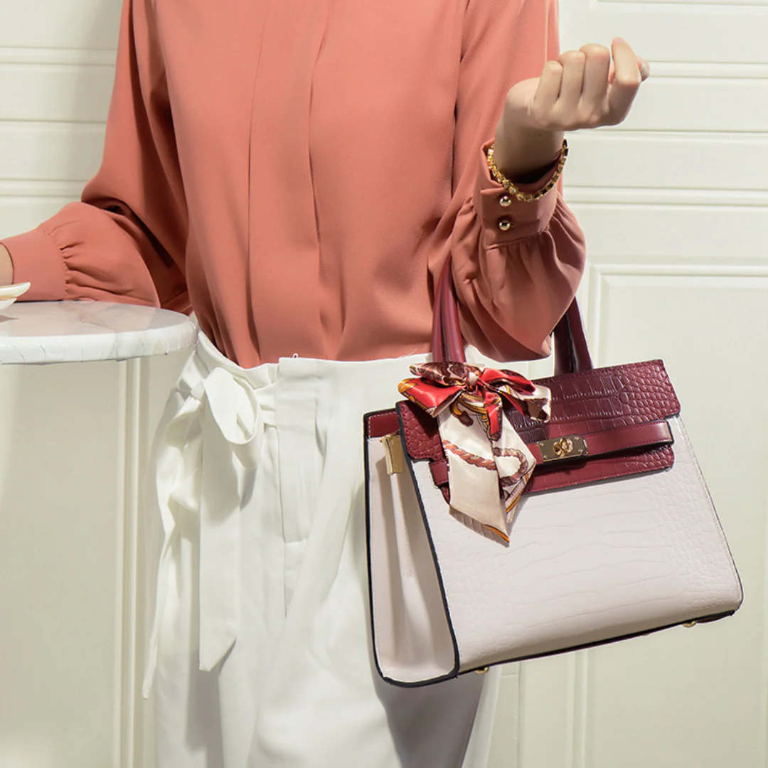 Tang Red 26 Crocodile-Embossed Tote II - Image 6