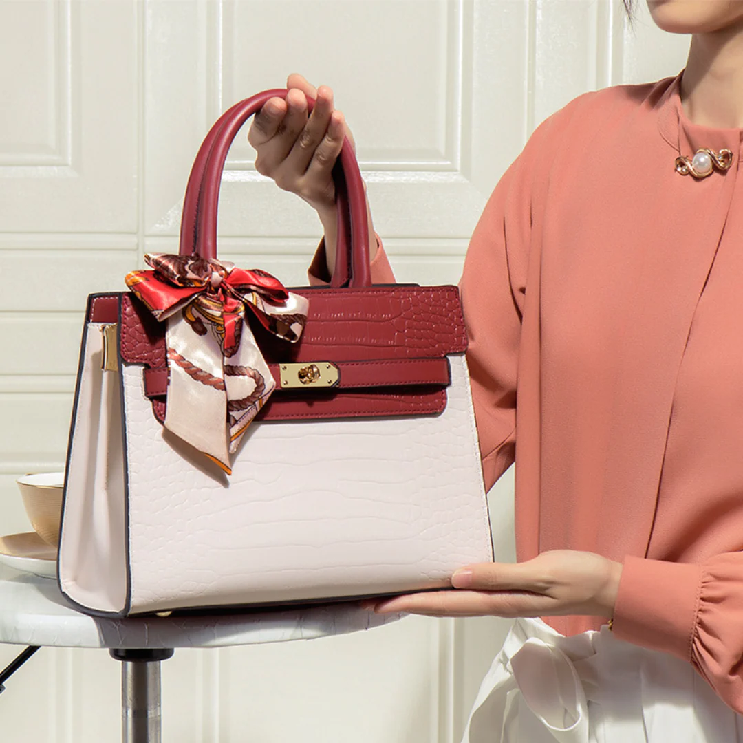 Tang Red 26 Crocodile-Embossed Tote II - Image 7