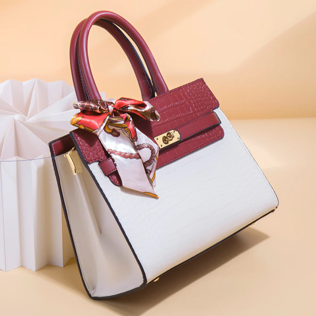 Tang Red 26 Crocodile-Embossed Tote II - Image 9