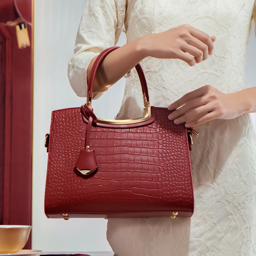 Tang Red 29 Crocodile-Embossed Tote III - Image 3