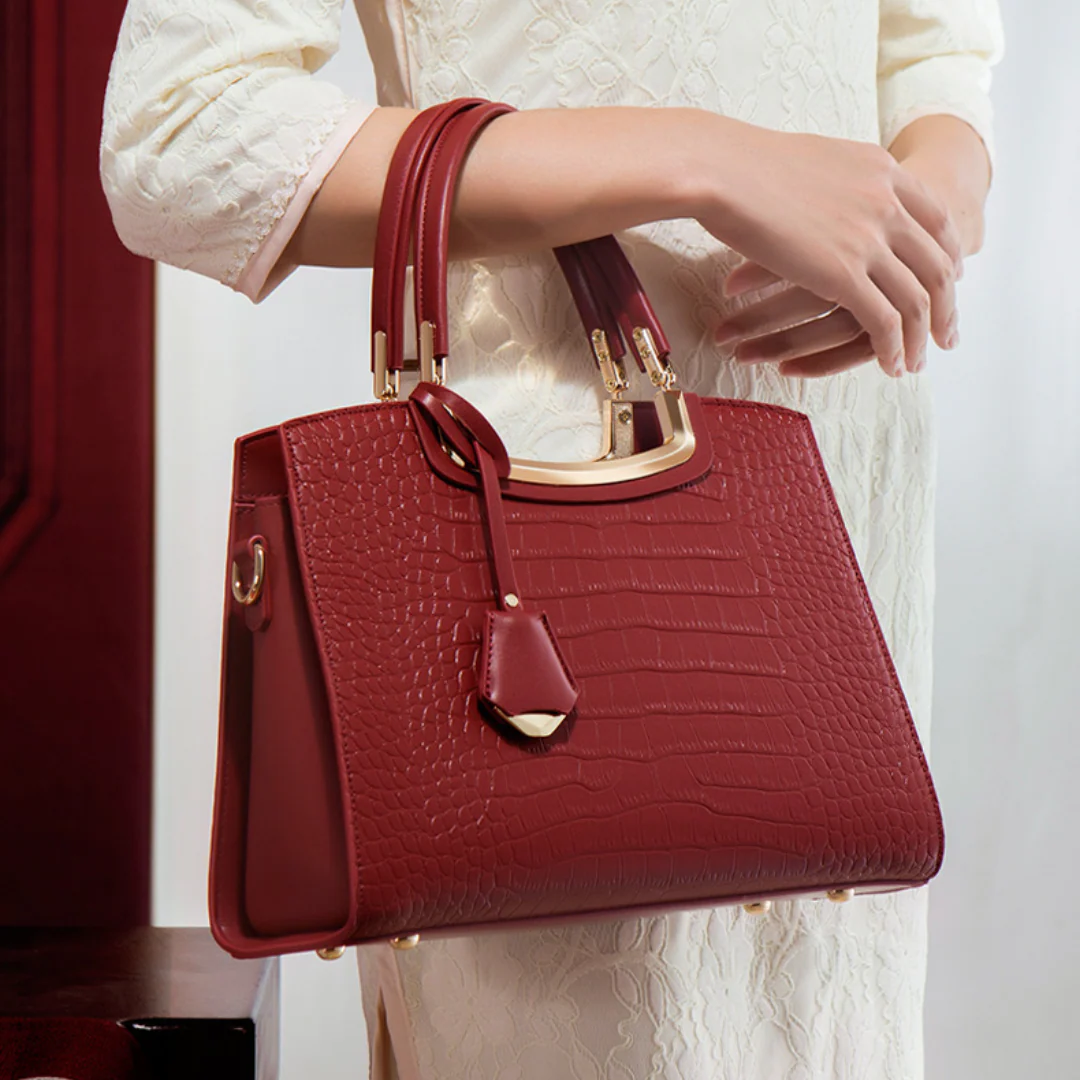Tang Red 29 Crocodile-Embossed Tote III - Image 4