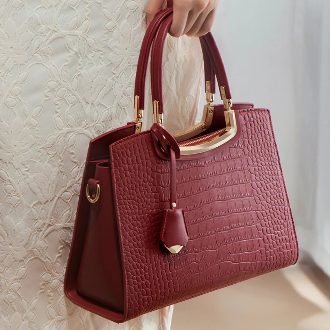 Tang Red 29 Crocodile-Embossed Tote III - Image 5
