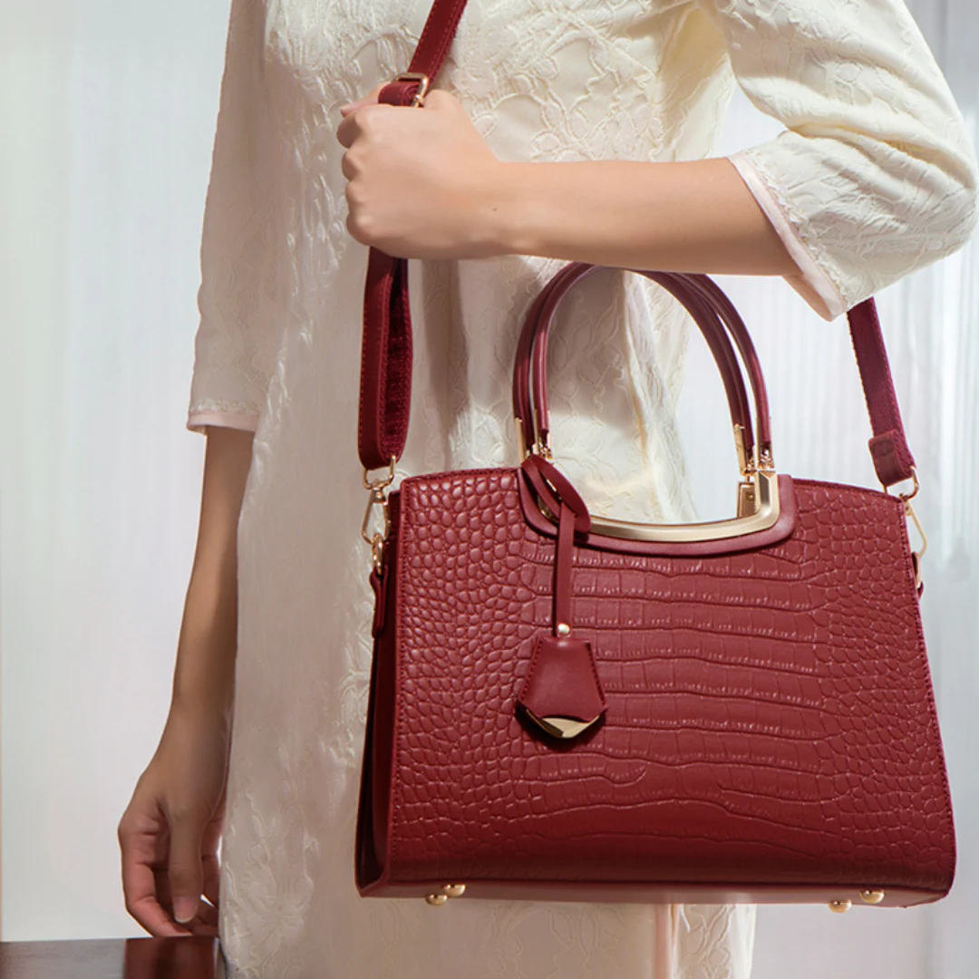 Tang Red 29 Crocodile-Embossed Tote III - Image 7