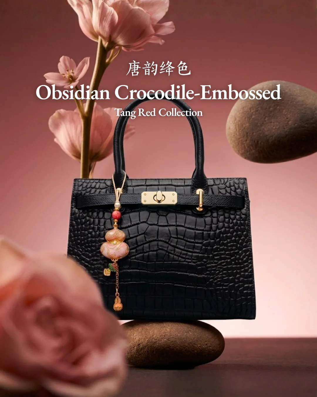 Tang Red 27 Scarlet Crocodile-Embossed Tote - Image 15