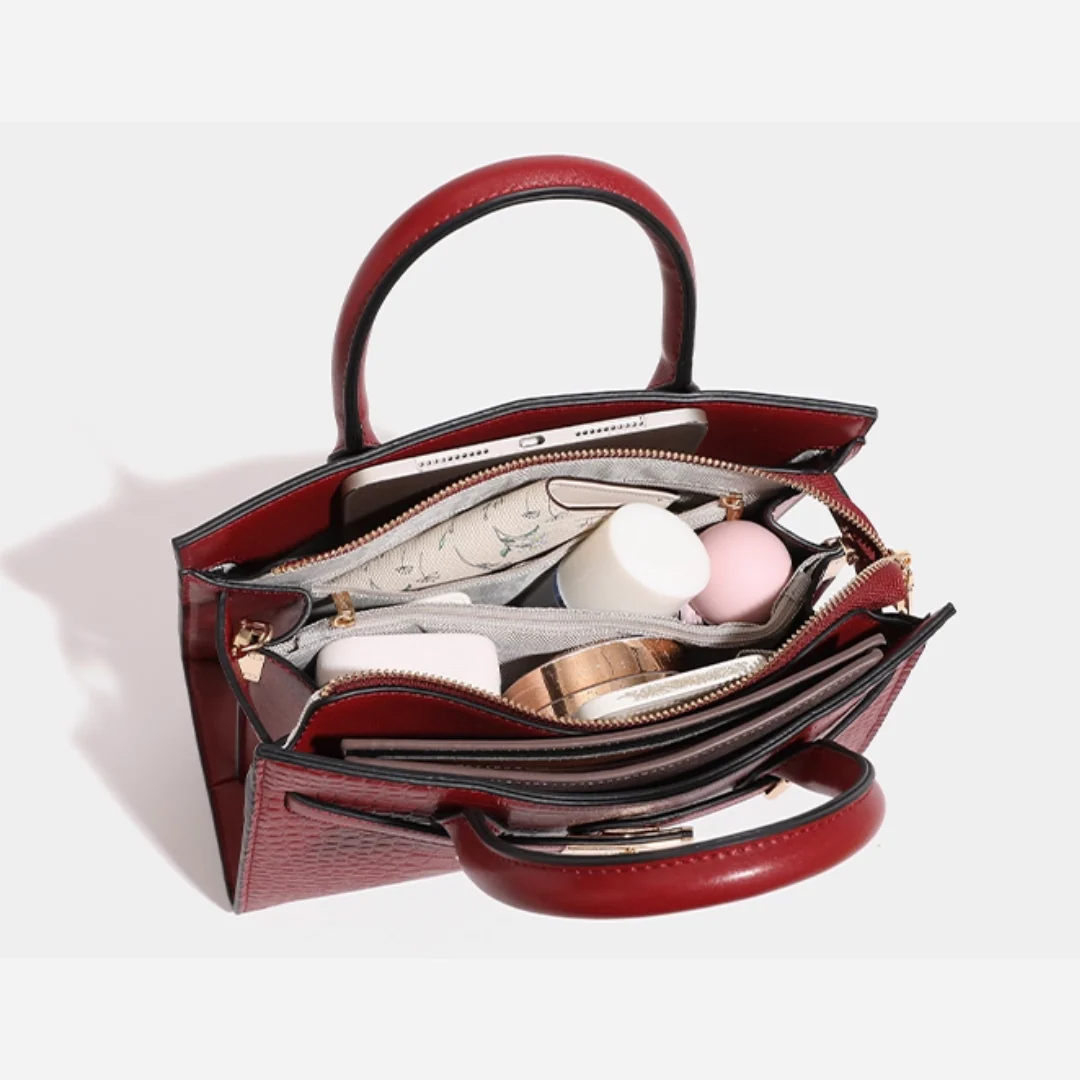 Tang Red 27 Scarlet Crocodile-Embossed Tote - Image 10