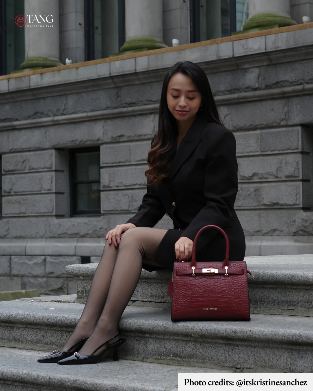 Tang Red 27 Scarlet Crocodile-Embossed Tote - Image 5