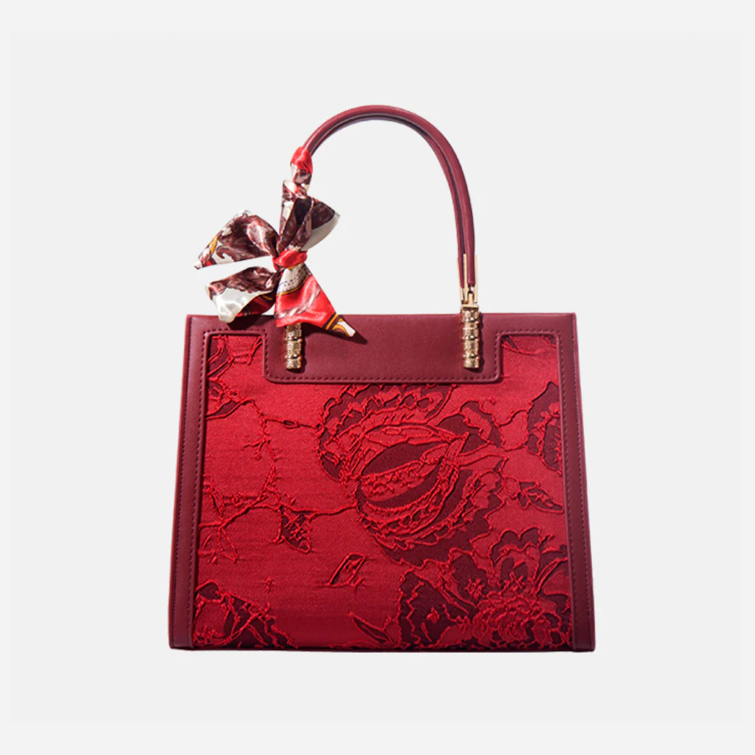Tang Red 27 Velvet Rose Tote - Image 11