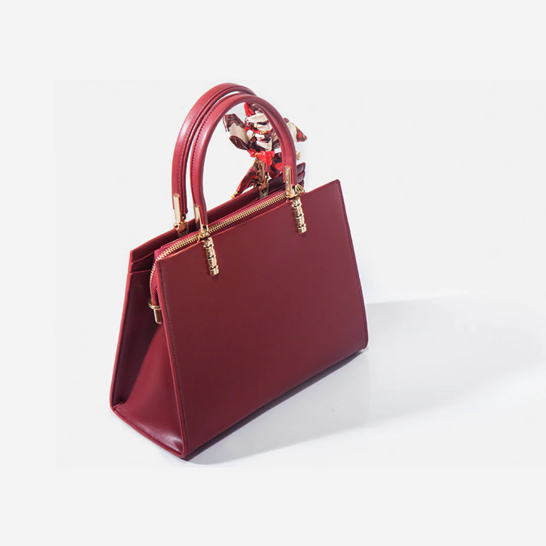 Tang Red 27 Velvet Rose Tote - Image 6